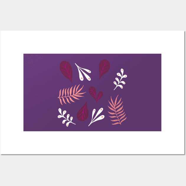 Winter leaf and ferns. Wall Art by Papergrape